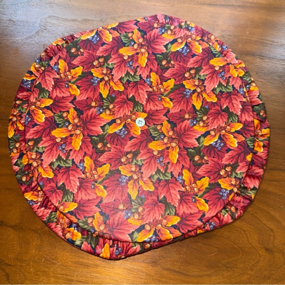 Longaberger 1995 Shades Autumn Basket of Plenty Basket Fabric Lid Fall Foliage - Picture 2 of 6
